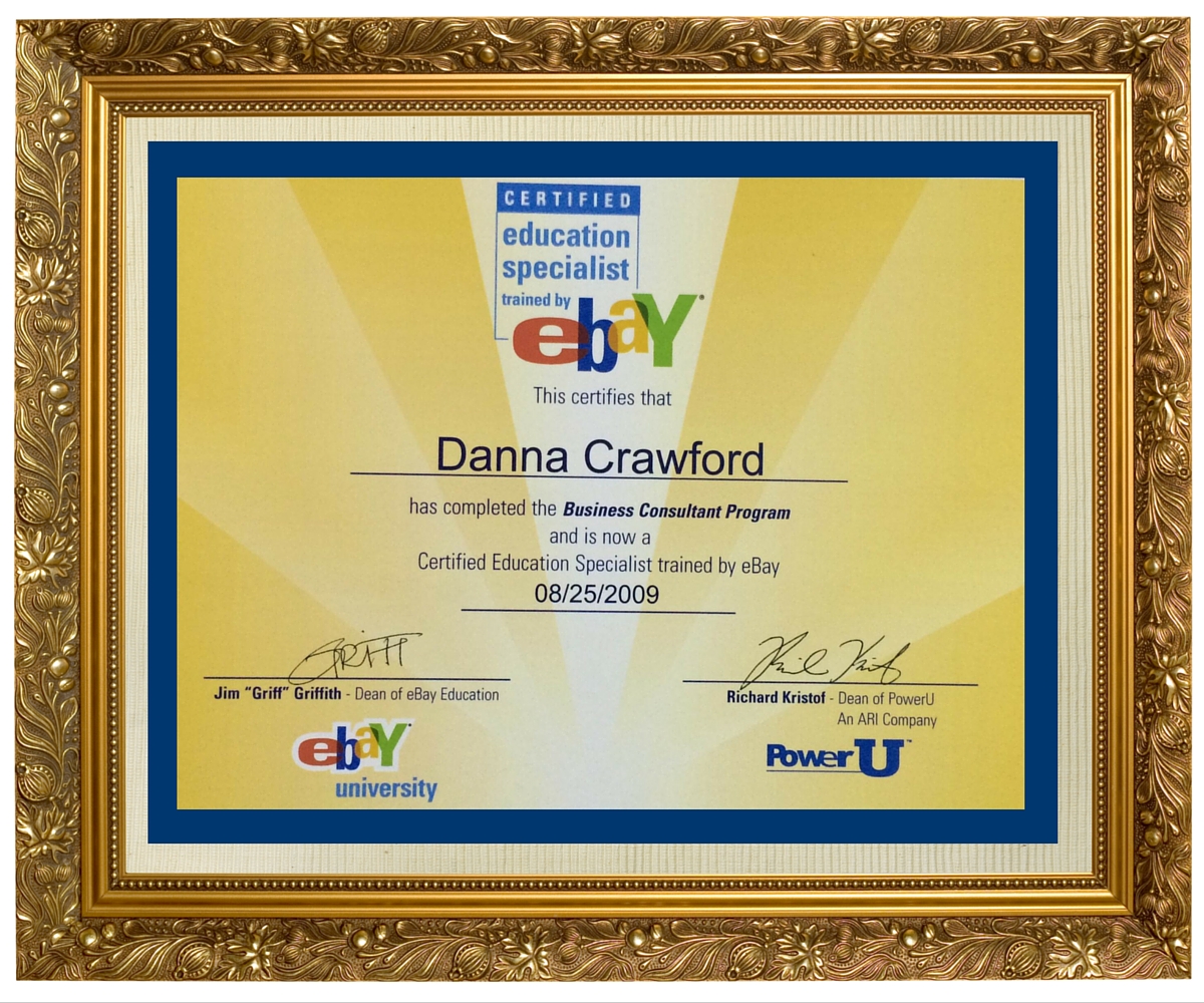 eBay Certified Business Consultant Diploma Danna Crawford 1200x1000