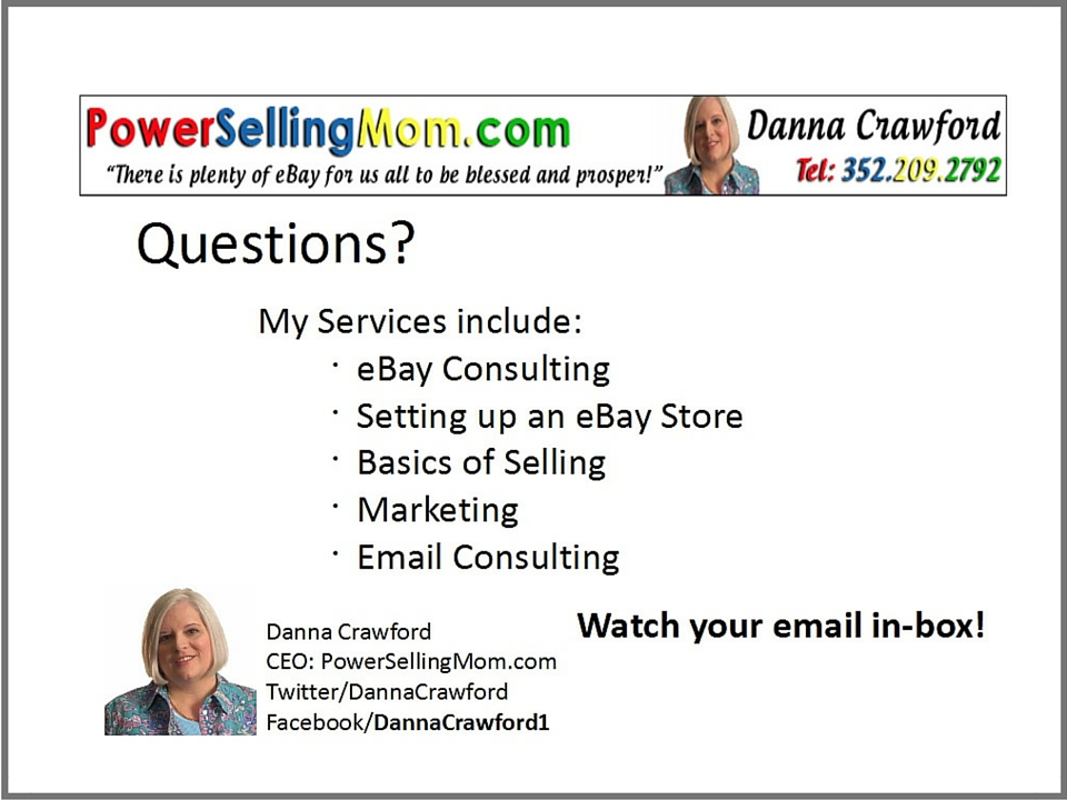 eBay Selling Coach Consulting Training Danna Crawford 960x720