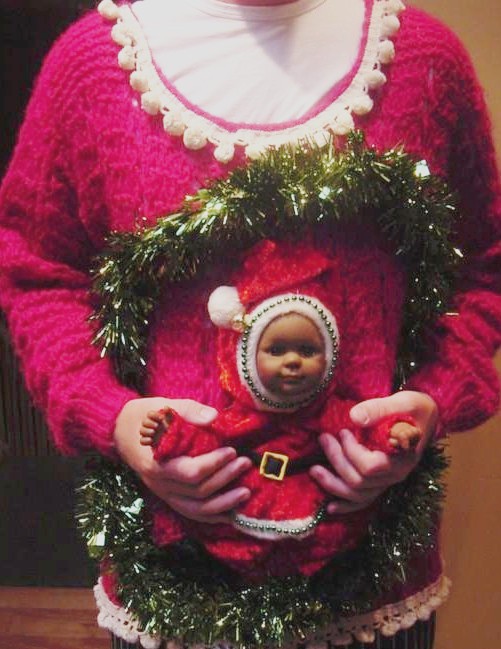 Ugly Chrismas Sweater Baby Elf Garland 501x649