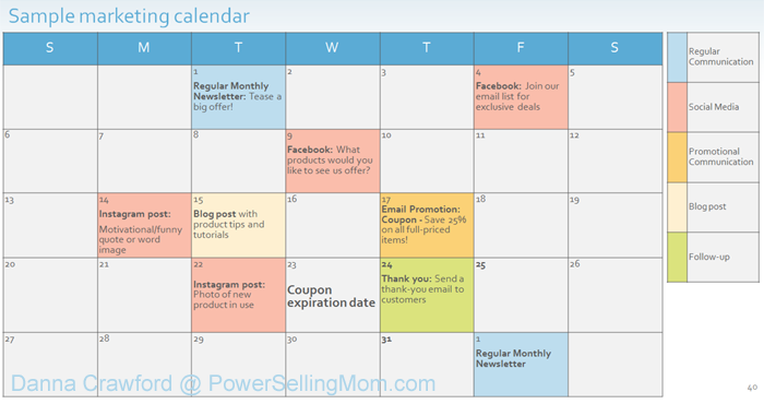 email marketing calendar