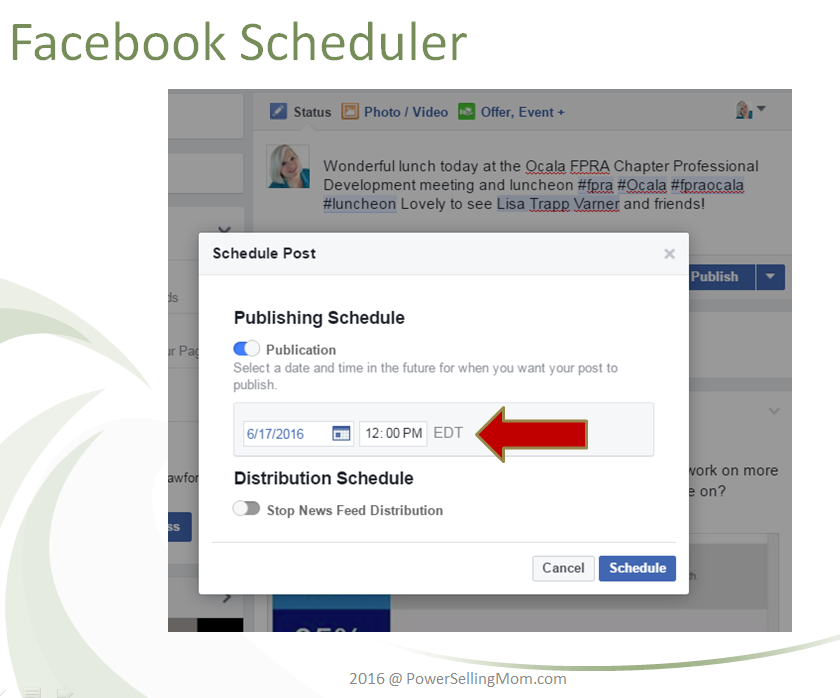 schedule posts on facebook