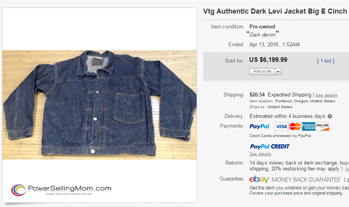 Selling Clothes Online eBay Vintage Denim Jacket 700x415