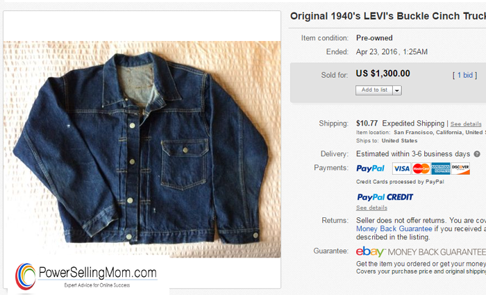 Selling Clothes Online eBay Vintage Denim Jeans Levis Jacket Cinch 700x425