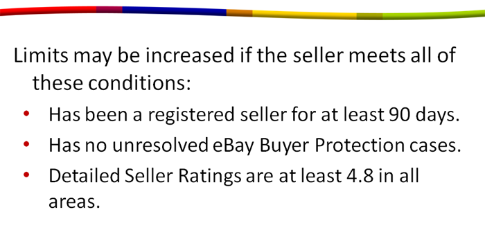 ebay selling limits raised