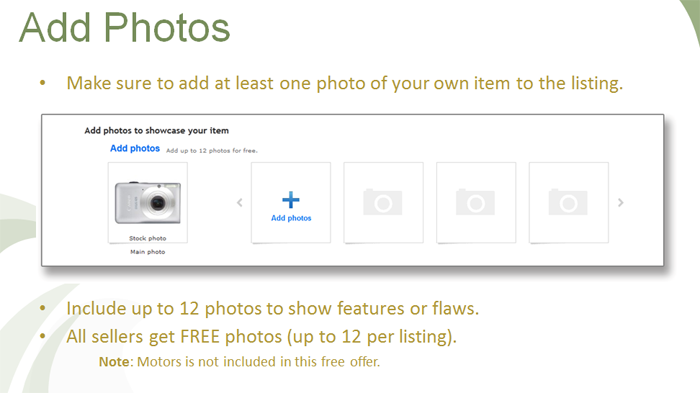 inserting photos on ebay