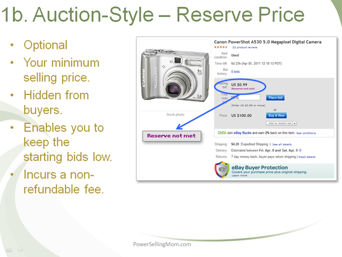 ebay reserve with an auction