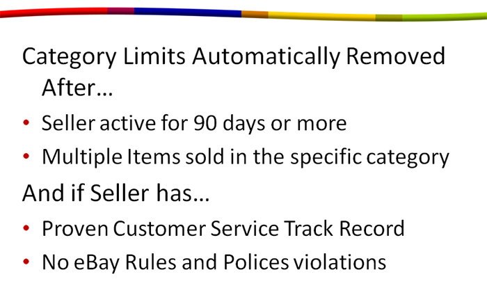 ebay selling category limits