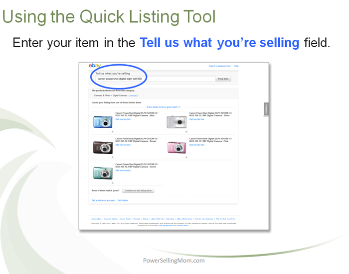 listing items quicker on ebay