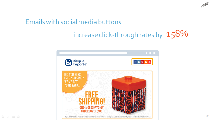 add social media buttons to emails