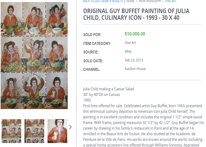 Worthpoint listing guy buffet painting