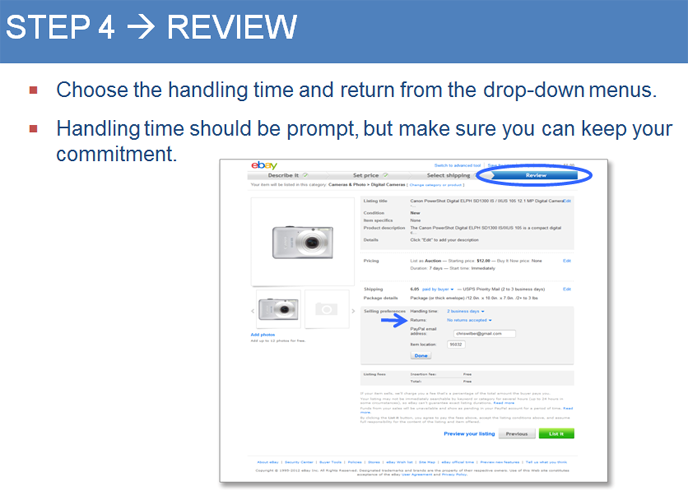 ebay listing review