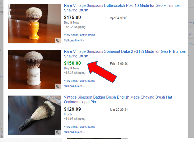 sold and unsold shaving brushes