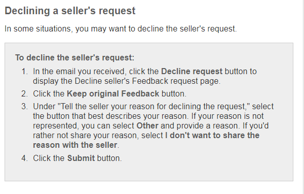 ebay declined feedback revision, revising ebay feedback, changing ebay feedback