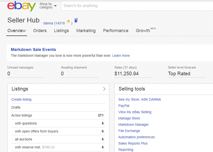 ebay dashboard