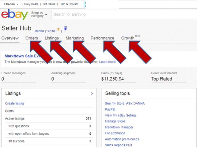 EBay Seller Hub Tools And Features You Ll Want To Know About Danna   Ebay Seller Hub Dashboard Dropdowns 640x498 