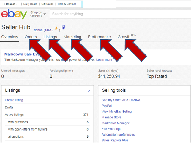 Ebay seller hub