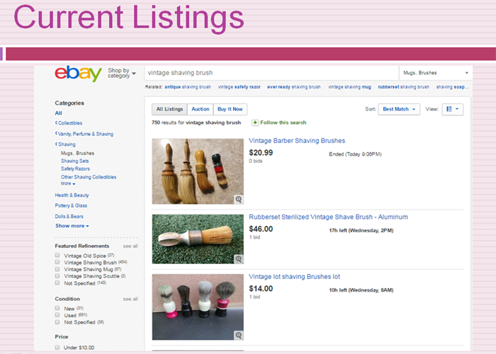 selling shaving brushes on ebay
